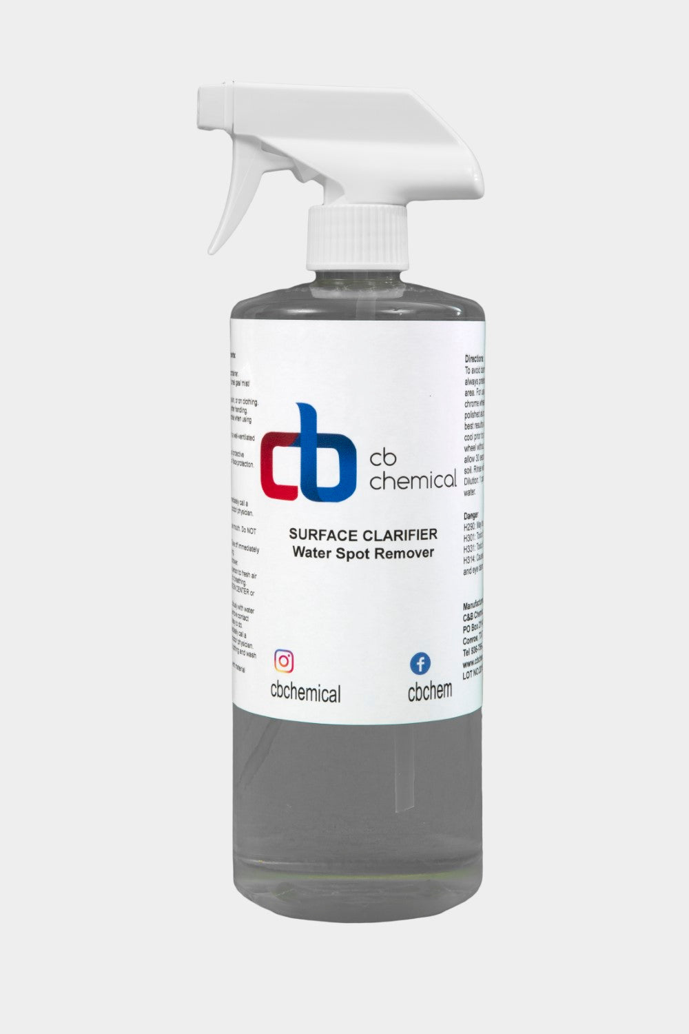 Surface Clarifier / Water Spot Remover - C & B Chemical, Inc